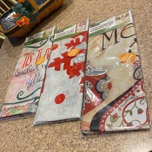 3 NIP Lang Christmas Holiday Garden Flags Premium 28” x 40” Noel Merry & Bright